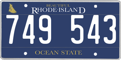 RI license plate 749543