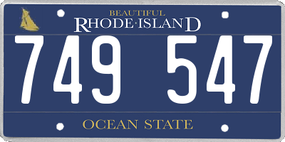RI license plate 749547