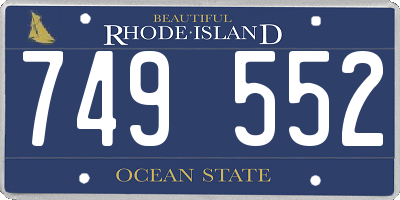 RI license plate 749552