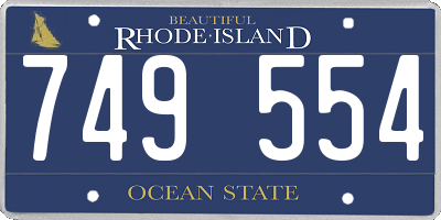 RI license plate 749554