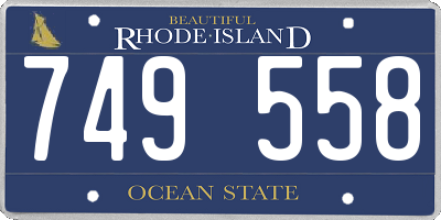 RI license plate 749558