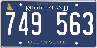 RI license plate 749563