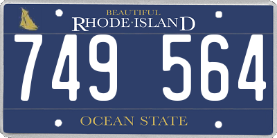 RI license plate 749564