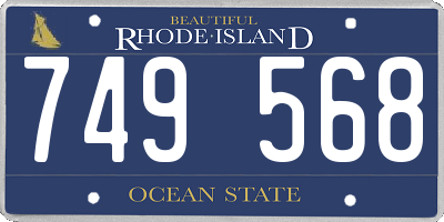 RI license plate 749568