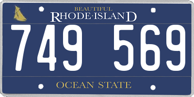 RI license plate 749569
