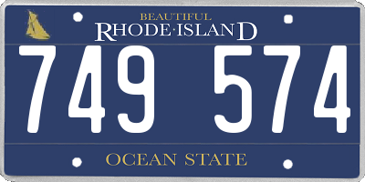 RI license plate 749574