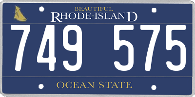 RI license plate 749575