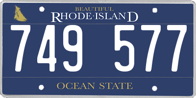 RI license plate 749577