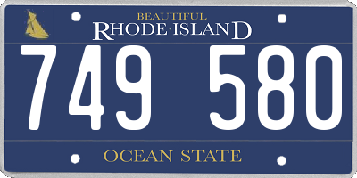 RI license plate 749580