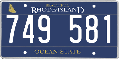 RI license plate 749581