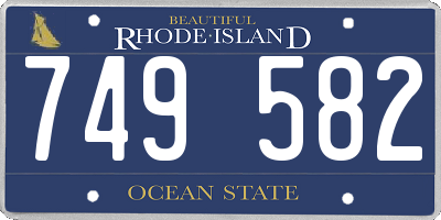 RI license plate 749582