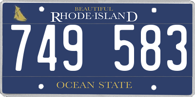 RI license plate 749583