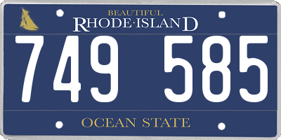 RI license plate 749585