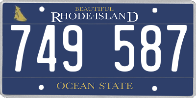 RI license plate 749587