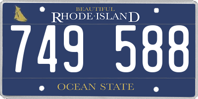 RI license plate 749588