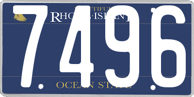 RI license plate 7496
