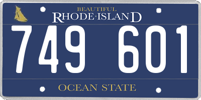 RI license plate 749601