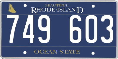 RI license plate 749603