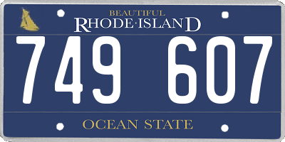 RI license plate 749607