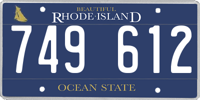 RI license plate 749612