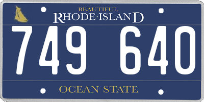 RI license plate 749640