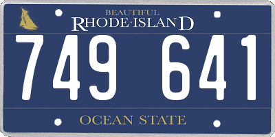 RI license plate 749641