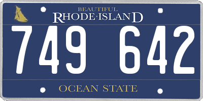 RI license plate 749642