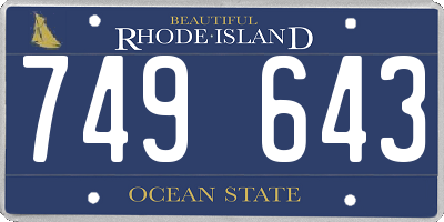 RI license plate 749643
