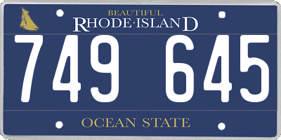 RI license plate 749645