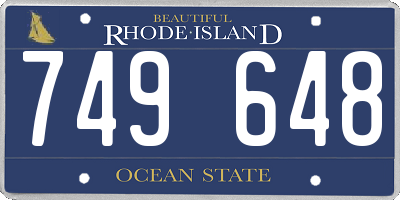 RI license plate 749648