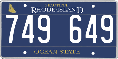 RI license plate 749649