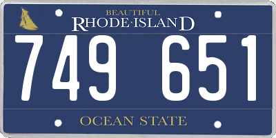 RI license plate 749651
