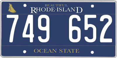 RI license plate 749652
