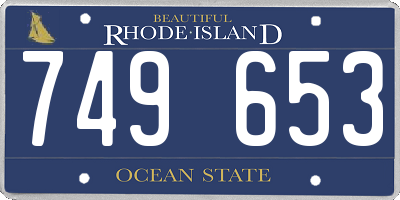 RI license plate 749653