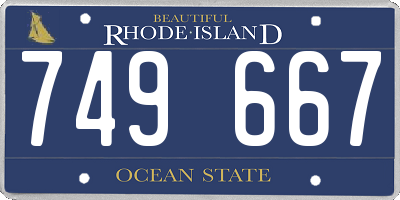 RI license plate 749667