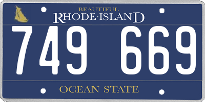 RI license plate 749669