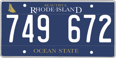 RI license plate 749672