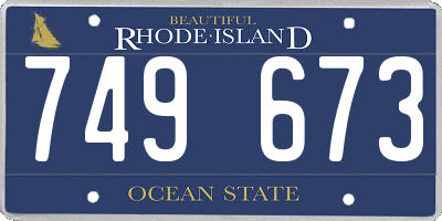 RI license plate 749673