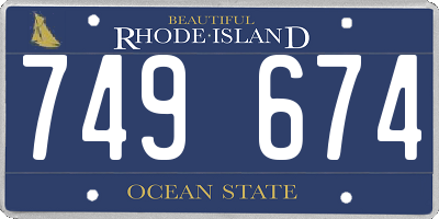RI license plate 749674