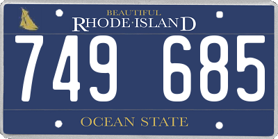 RI license plate 749685