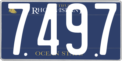 RI license plate 7497