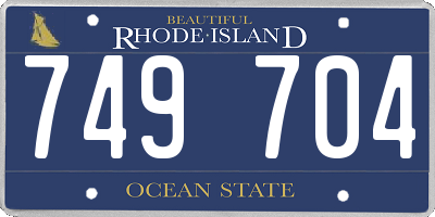RI license plate 749704