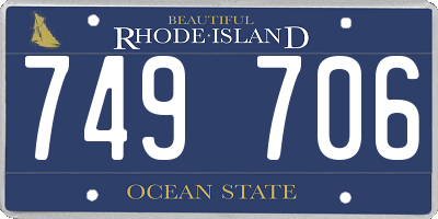 RI license plate 749706