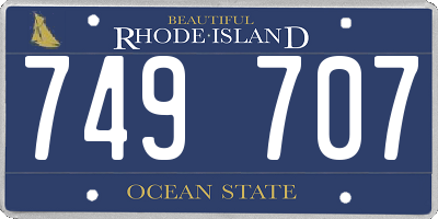 RI license plate 749707