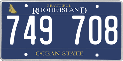 RI license plate 749708