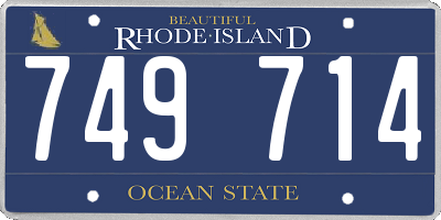 RI license plate 749714