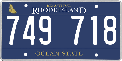 RI license plate 749718