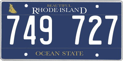 RI license plate 749727