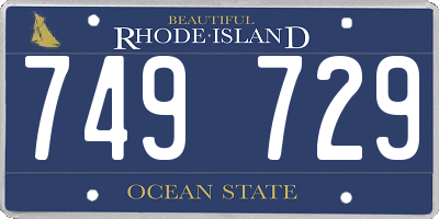 RI license plate 749729
