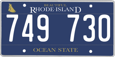 RI license plate 749730